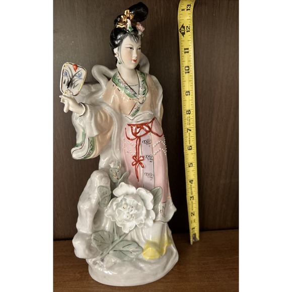 Vintage Porcelain Chinese Geisha Statue 13” - Picture 15 of 15